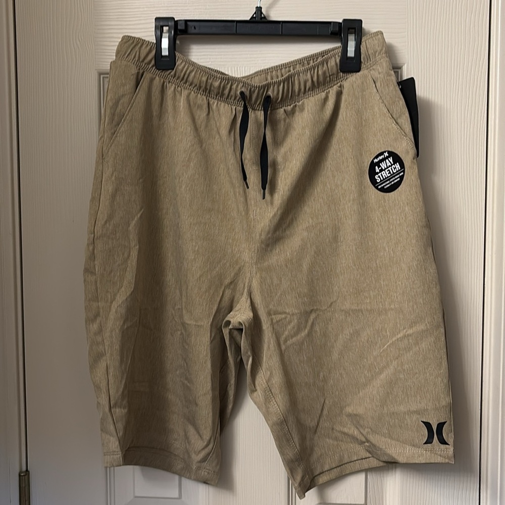 Hurley Youth Boy Khaki 4-Way Stretch Athletic Shorts